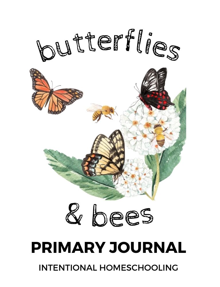 Butterflies & Bees Primary Journal - Homeschool Preschool Journal