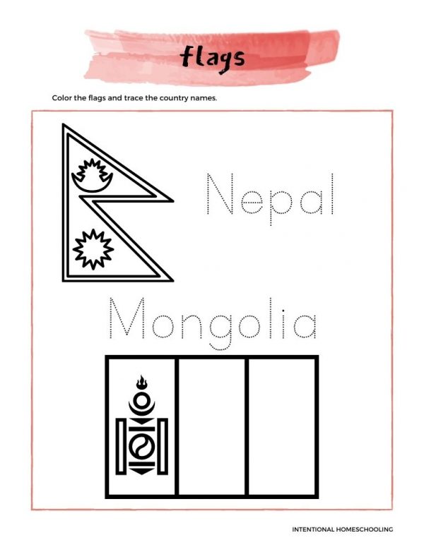 Mongolia & Nepal Primary Journal - Homeschool Preschool Journal - Intentional Homeschooling