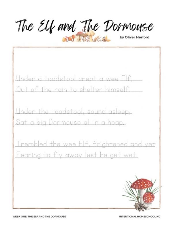 November Nature Mini Unit including Poetry and Copywork - Intentional Homeschooling