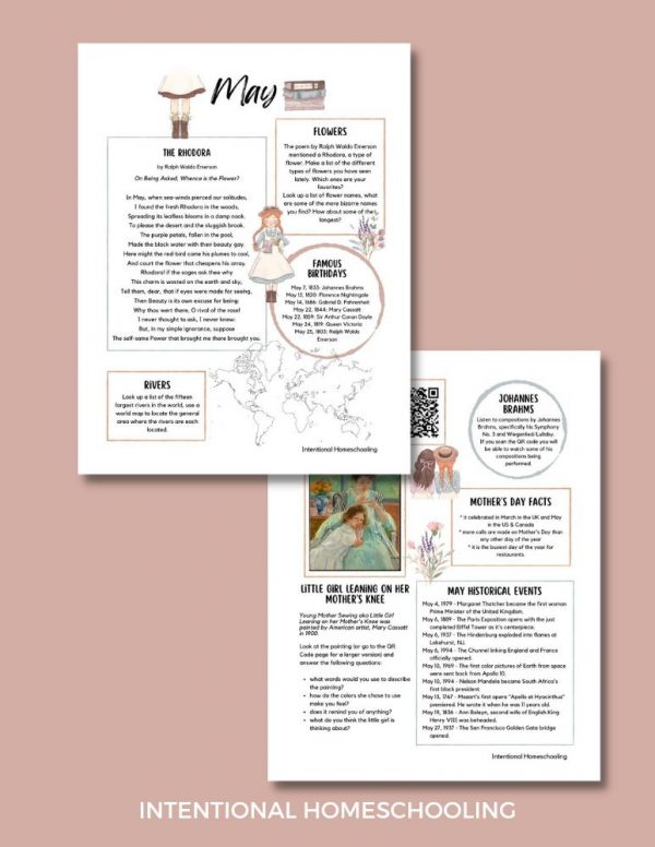 May Menu Pages - Intentional Homeschooling